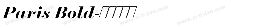 Paris Bold字体转换